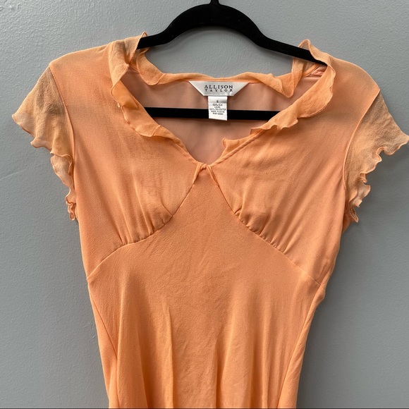 Vintage Creamsicle 100% Silk Crepe Top Y2K - Picture 2 of 11